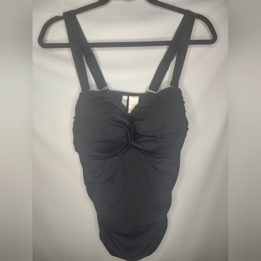 Anne Cole Twist Front Shirred Tankini Sz 16W, NWT